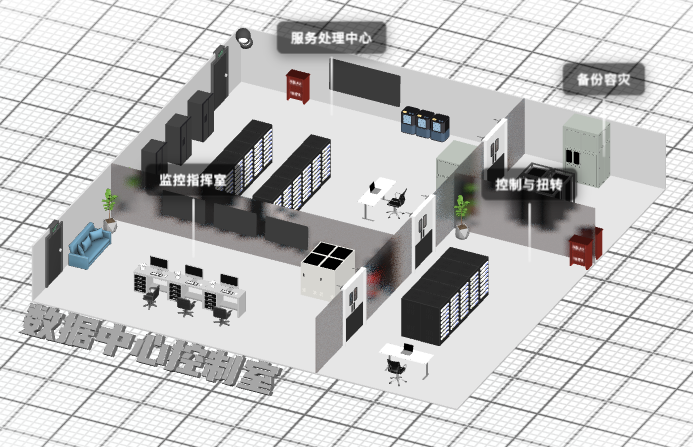 低像素风格机房